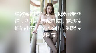 纯欲系甜美少女，JK装吊带丝袜，扒开丁字裤自慰，震动棒抽插小穴，淫水流出，翘起屁股诱惑